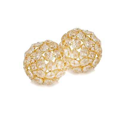 Modern Day Accents Facetas 3" Gold Cristal Spheres - Set of 2