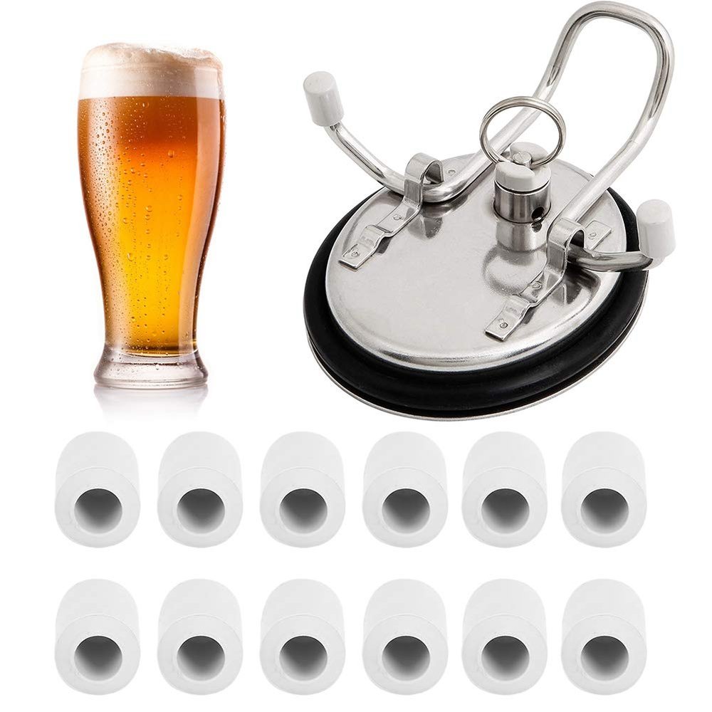 12 Pcs Keg Lid Feet, Plastic Keg Lid Feet Portable Replacement for Homebrew Beer Keg Parts Kegging Home Brewed Hardware Tool