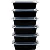 Black Rectangular Microwavable 38oz Containers With Clear Lids (300) view 2