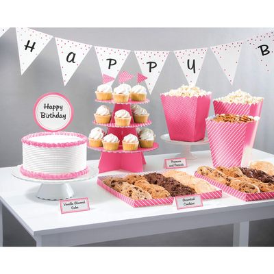 Creative Converting 346203 Candy Pink Treat Table Kit