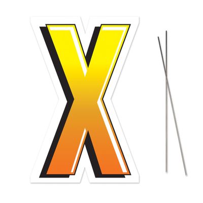 Beistle Plastic Letter X Yard Sign With Metal Stakes - Happy Birthday Party Outdoor Lawn Decoration
