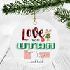 Utah Montana Ornament for Family, Friends, Lover - Love You to Utah Montana and Back - Personalized Ornament Plastic with Long Distance Relationship Custom Two State Map view 1
