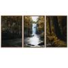 SIGNWIN 3 Piece Framed Canvas Wall Art Forest Waterfalls Canvas Prints Home Artwork Decoration for Living Room,Bedroom - 16"x24"x3 Panels view 2