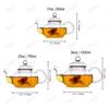 Sunflowers Teapot with Cups and Saucers, Hand Painted Glass Teapot with Infuser, Personalized Tea Set Women Hand Painted Personalized Christmas Gift for Mom, Grandma, Friend view 2