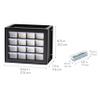 IRIS USA 16-Drawer Small Drawer Organizer, Garage Desk Storage, Black view 3