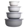 COOK WITH COLOR Prep Bowls with Lids- Wide and Deep Nesting Plastic Small Mixing Bowl Set with Lids, 8 Piece Set - Wide Bowls, Gray view 1