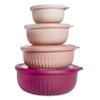 COOK WITH COLOR Prep Bowls with Lids- Wide and Deep Nesting Plastic Small Mixing Bowl Set with Lids, 8 Piece Set - Wide Bowls, Rose view 1