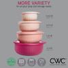 COOK WITH COLOR Prep Bowls with Lids- Wide and Deep Nesting Plastic Small Mixing Bowl Set with Lids, 8 Piece Set - Wide Bowls, Rose view 2