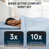 SHEEX - Active Comfort Cooling Sheets Set (Queen) Bright White - Moisture Wicking - 1 Flat Cooling Sheet, 1 Fitted Cooling Sheet, 2 Cooling Pillow Covers - Wrinkle Free - Sleep Aid view 3