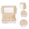 Cabilock 10pcs Clear Window Marble Dessert Container Compartment Muffin Box for and Cookies Food-grade Paper Cake Storage for Bakery Treats and view 2