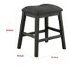 Benjara sadle Fabric Saddle Counter Stool with Nailhead Trim, Set of 2, Gray view 3