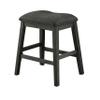 Benjara sadle Fabric Saddle Counter Stool with Nailhead Trim, Set of 2, Gray view 4
