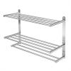 Bathroom Towel Rack with 24-Inch Multilayer Hotel Racks 304 Stainless Steel Towel Bar Shelf Wall-Mounted Brushed Finish Bar withTowel Shelves,3-Tier Bar Mounted view 1