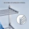 Bathroom Towel Rack with 24-Inch Multilayer Hotel Racks 304 Stainless Steel Towel Bar Shelf Wall-Mounted Brushed Finish Bar withTowel Shelves,3-Tier Bar Mounted view 4