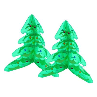 DUO ER 2pcs PVC Green Christmas Trees Decorations Inflatable Decorative Balloon Christmas Trees Toy Christmas Party Layout