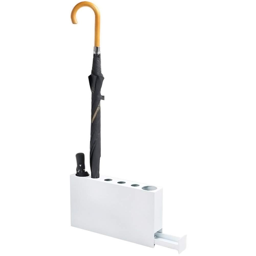 Umbrella Racks WXYZ White Wrought Iron Umbrella Stand, Compact Household Umbrella Bucket, Can Hold 4 Long Umbrellas and 2 Short Umbrellas, 40x7.5x22.5cm