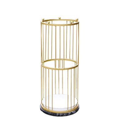 Umbrella Racks WXYZ Creative Iron Umbrella Stand, Marble Base Umbrella Bucket with Hook, Household Hotel Umbrella Drain Stand, 24x55cm Gold, Black (Color : Gold2)