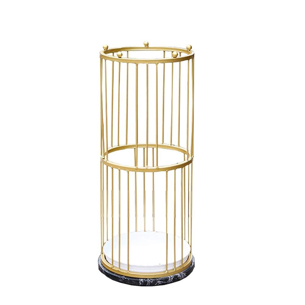 Umbrella Racks WXYZ Creative Iron Umbrella Stand, Marble Base Umbrella Bucket with Hook, Household Hotel Umbrella Drain Stand, 24x55cm Gold, Black (Color : Gold2)