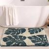 Hi Space Bathroom Rugs 31.5x19.7IN Grey Leaf Boho Bath Mat for Bathroom Non Slip Machine Washable Soft Microfiber Absorbent Shaggy Bath Rug Plush for Tub Shower Sink Fluffy Home Decor Accessories view 4
