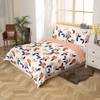 Feelyou Girls Peach Comforter Cover Set Cute Peach Bedding Set Kawaii Room Decor for Kids Teens,Lovely Cartoon Fruit Duvet Cover Reversible,Full Size Women Nature Bedspread Cover Stripes,Soft Zipper view 2