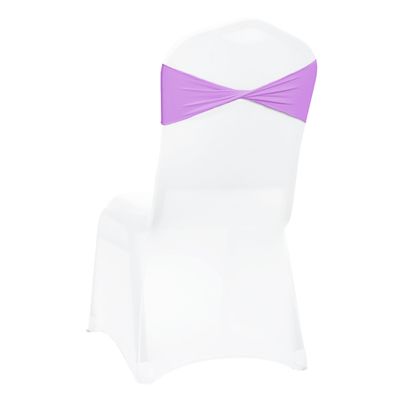 VDS Pack of 150 PCS | Light Purple | Spandex Chair Sashes Bows Without Buckle | Stretch Elastic Banquet Universal Folding Chair Band Tie with for Wedding Party Conference Celebration Event Decoration