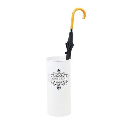 Umbrella Racks WXYZ White Wrought Iron Umbrella Stand, Floor-Standing Umbrella Bucket, Waterproof and Rustproof, Golf Club Storage Bucket 21x47cm (Color : White2)