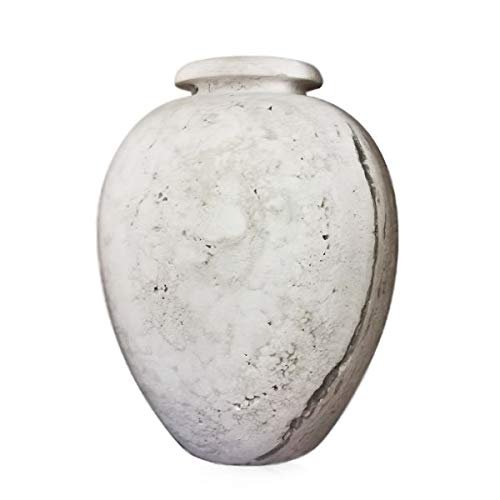 CBAM Center Table Flower Holder Vase in Travertine Gift Idea H. 30cm