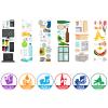 6 Pieces Recycle Sticker Decal for Trash Can, Re-Adjustable Waterproof Bin Labels Paper Metal Plastic Glass Waste Sorting Recycling Sticker Sign for Use at Home and Office view 3