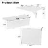 Byroce Wall Mounted Folding Table, 31.5 x 23.5 Wood Floating Desk for Laptop, Study & Dining in Balcony, Bedroom, Bathroom, Kitchen, Drop-Leaf Wall Desk Fold Down for Small Spaces (White) view 2