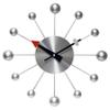 Infinity Instruments Orb Spoke Midcentury Modern 15 inch Retro Starburst Ball Wall Clock Quiet Quartz Movement Mid Century Modern Decorative (Silver) view 1