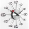 Infinity Instruments Orb Spoke Midcentury Modern 15 inch Retro Starburst Ball Wall Clock Quiet Quartz Movement Mid Century Modern Decorative (Silver) view 2