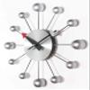 Infinity Instruments Orb Spoke Midcentury Modern 15 inch Retro Starburst Ball Wall Clock Quiet Quartz Movement Mid Century Modern Decorative (Silver) view 3