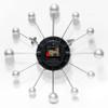 Infinity Instruments Orb Spoke Midcentury Modern 15 inch Retro Starburst Ball Wall Clock Quiet Quartz Movement Mid Century Modern Decorative (Silver) view 4