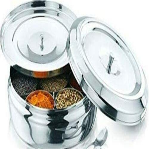 Drops Golden Stainless Steel Masala Dabba Spice Box Spice Containers Set of 6 Bowls Spice Container Spice Racks