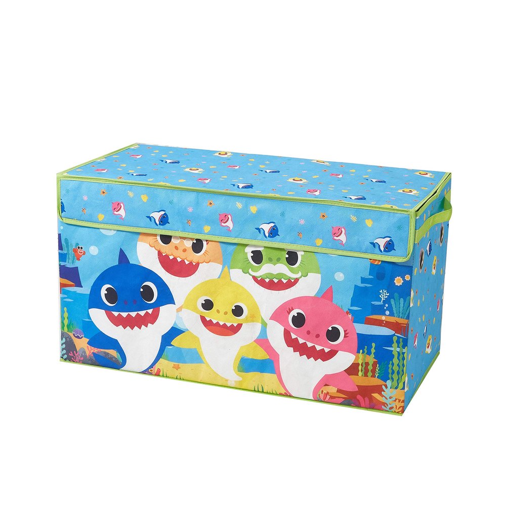 Baby Shark Collapsible Toy Storage Trunk with Lid, Durable Kids Organizer for Bedroom & Playroom