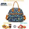 FlowFly Insulated Lunch Bag With Shoulder Strap for Women, Men, and Kids, Large and Reusable, Handle, Freezable Work and School Travel Tote and Meal Prep Organizer,Cactus view 2