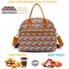 FlowFly Insulated Lunch Bag With Shoulder Strap for Women, Men, and Kids, Large and Reusable, Handle, Freezable Work and School Travel Tote and Meal Prep Organizer,Stereoscopic Red view 2