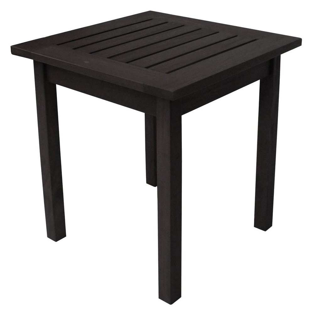 Leigh Country Heartland End Table, Black Finish, Wooden Outdoor Accent Furniture for Porch/Patio/Deck