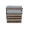 Cheungs Set of 2 Rectangular Wood Slat Storage Metal Accents and Cushioned Lid Bench, Small, Brown view 3