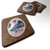 CoolCookware Black & Harlequin Great Dane Foam Coaster44; Set of 4 view 1