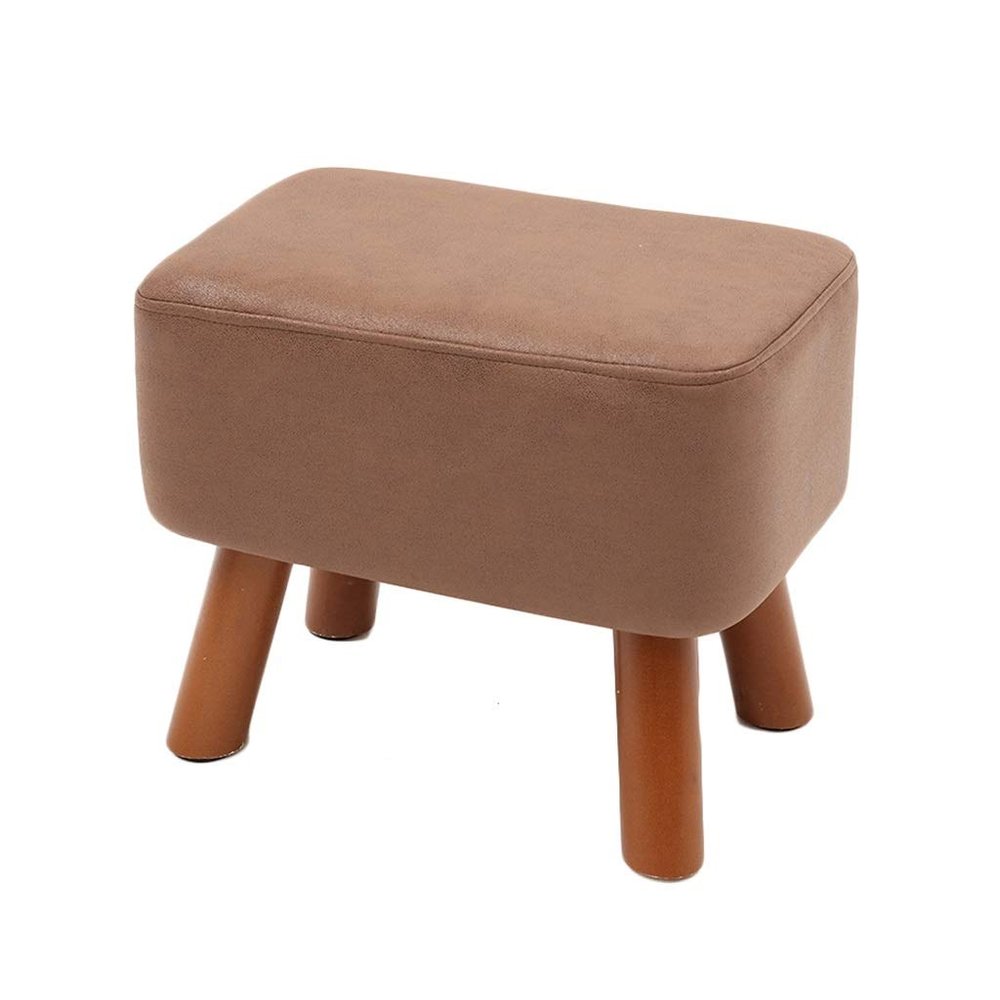 HOMEH Sturdy Solid Wood Frame Bench Sofa Pouffe Stool Anti-Slip Change Shoes Rest Seat for Living Room Hallway (Color : Brown-b)