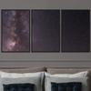 SIGNWIN 3 Piece Framed Canvas Wall Art Starry Sky Canvas Prints Home Artwork Decoration for Living Room,Bedroom - 16"x24"x3 Panels view 1