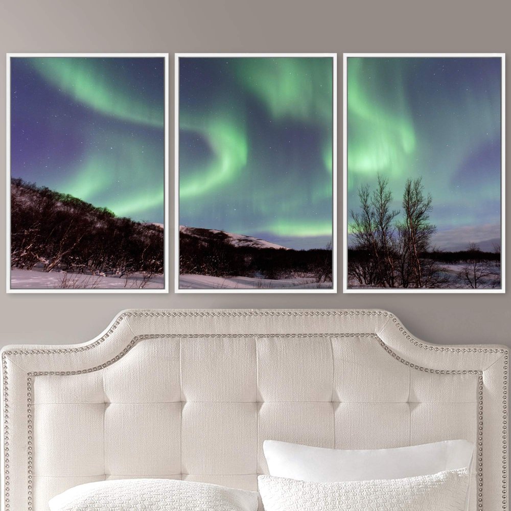 SIGNWIN 3 Piece Framed Canvas Wall Art Dayspring Canvas Prints Home Artwork Decoration for Living Room,Bedroom - 16"x24"x3 Panels