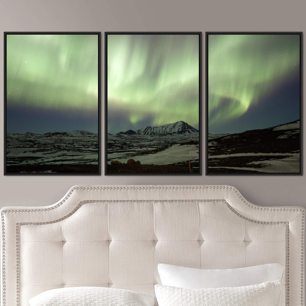 SIGNWIN 3 Piece Framed Canvas Wall Art Dayspring Canvas Prints Home Artwork Decoration for Living Room,Bedroom - 16"x24"x3 Panels