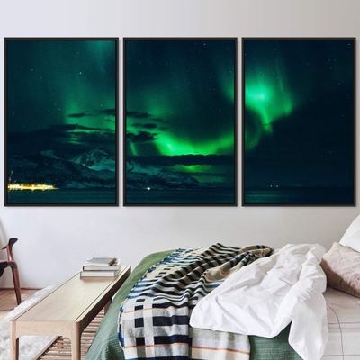 SIGNWIN 3 Piece Framed Canvas Wall Art Dayspring Canvas Prints Home Artwork Decoration for Living Room,Bedroom - 16"x24"x3 Panels