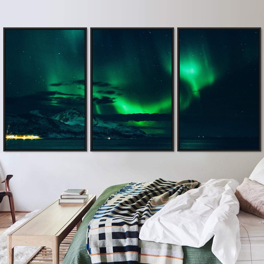 SIGNWIN 3 Piece Framed Canvas Wall Art Dayspring Canvas Prints Home Artwork Decoration for Living Room,Bedroom - 16"x24"x3 Panels