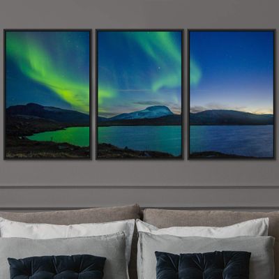 SIGNWIN 3 Piece Framed Canvas Wall Art Dayspring Canvas Prints Home Artwork Decoration for Living Room,Bedroom - 16"x24"x3 Panels