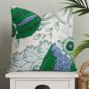 Carnival Pillow Cover in Green 18x18 Green Floral Blue Ivory Pillow Cushion Cover Decortaive Pillowcase with Zipper Home decor for Sofa living room bedroom view 1
