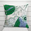 Carnival Pillow Cover in Green 18x18 Green Floral Blue Ivory Pillow Cushion Cover Decortaive Pillowcase with Zipper Home decor for Sofa living room bedroom view 3
