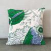 Carnival Pillow Cover in Green 18x18 Green Floral Blue Ivory Pillow Cushion Cover Decortaive Pillowcase with Zipper Home decor for Sofa living room bedroom view 4